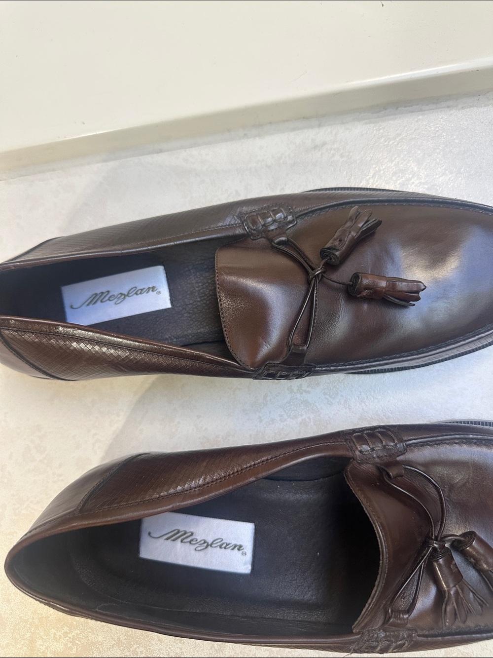 Mezlan Dark Brown Leather Tassel Loafers